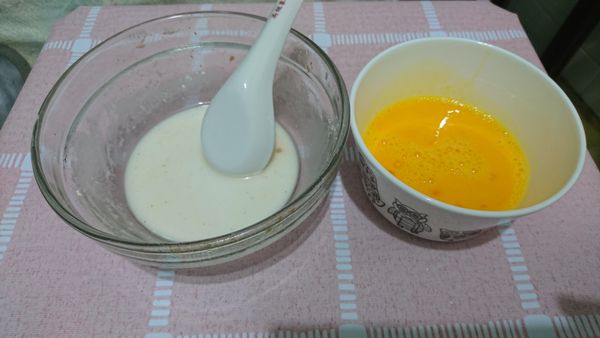 地瓜粉加水（適量）
打好蛋液