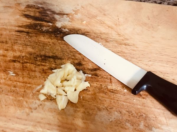 蒜頭切末。
