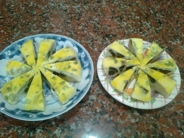 步驟5美味下飯的便當菜"綠雨滴三色蛋"完成