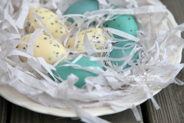 碎紙機的幫助，要做成鳥窩真是太輕鬆囉，來孵一窩復活節的巧克力彩蛋吧！^_____________^