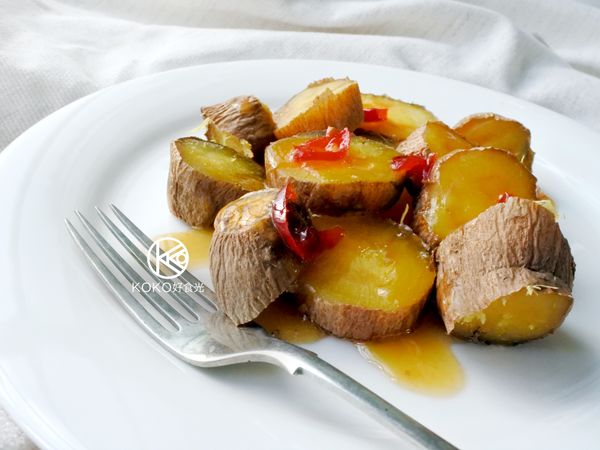 最後淋在烤地瓜上，趁熱享用～