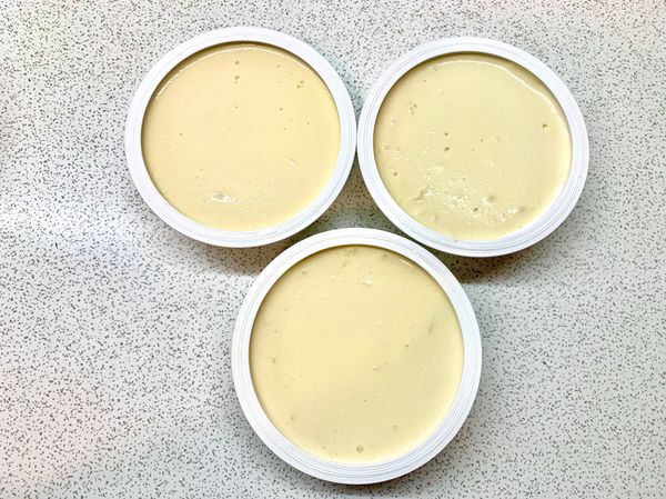 即可倒入布丁杯中
入冰箱冷藏待凝固即可