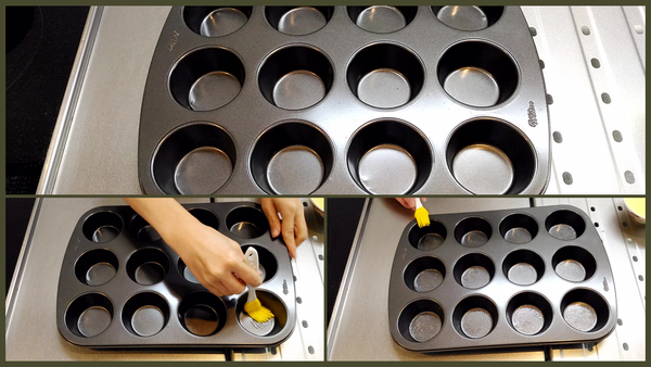 用奶油塗抹杯子蛋糕模
烤箱預熱至180°C / 350°F。