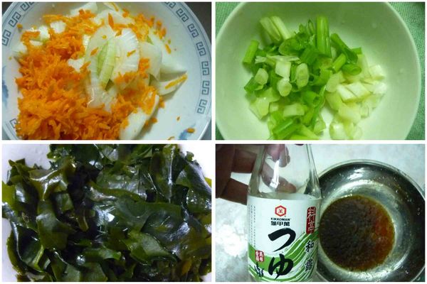 將所有材料混合，淋上所有調味料拌勻即可。