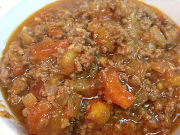 炒好的肉醬濃稠程度大約如圖，並放稍涼備用。