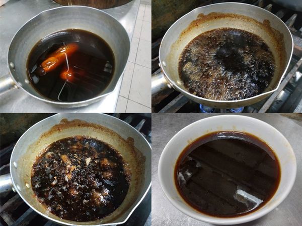 柴魚蜜汁作法:
除柴魚片外所有調料入鍋煮沸後小火續煮五分鐘讓米酒味完全揮發
丟入柴魚片小火五分鐘後撈出即完成
※柴魚片完全瀝乾後灑上白芝麻也是一道小菜