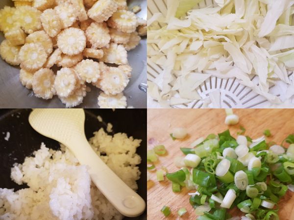 備好以上的材料， 玉米筍的部分也可以用紅蘿蔔  洋蔥  等替代。