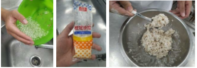 洋蔥倒掉冰水，再加入飛魚和適量美乃滋攪拌至均勻。