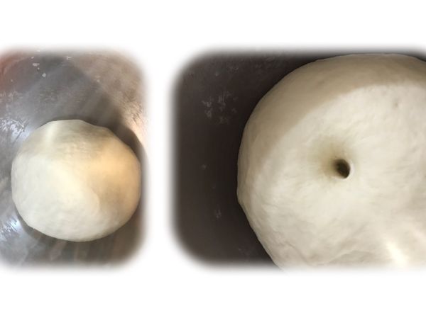 粉類食材除了鹽，其餘皆混合均勻；加入沸水攪拌，再加入優格；機器攪打一會兒，再放入鹽，攪拌成糰。直接醱酵至兩倍大。