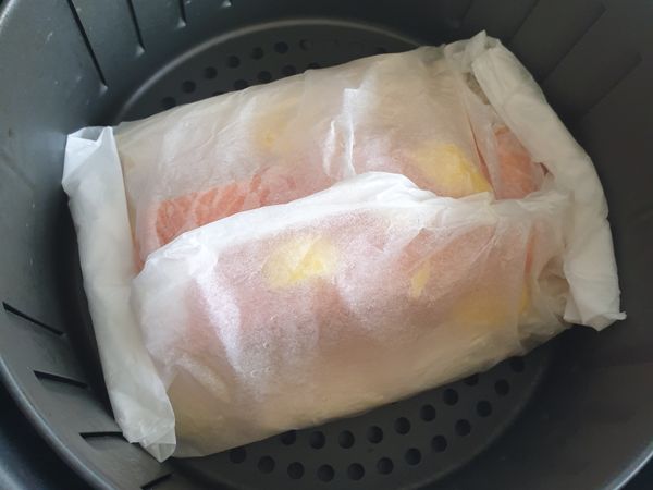 氣炸鍋180度，20分鐘。
熟透即可食用。