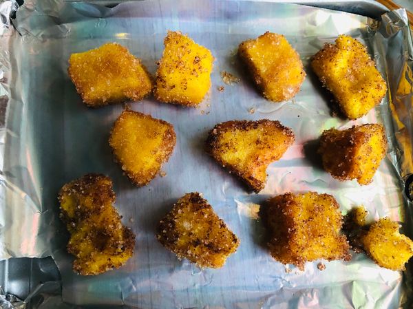 放在烤箱，用150度烤30分鐘。

不要用太高的溫度烤以免焦掉。