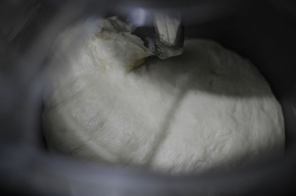 90 分鐘後進行排氣 , 翻麵 , 再發酵 30 分鐘 , 30 分鐘後 可以分割 , 滾圓