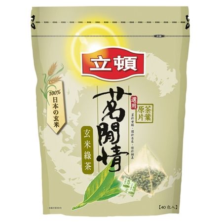 「立頓茗閒情玄米綠茶」茶包以熱開水泡約5分鐘。