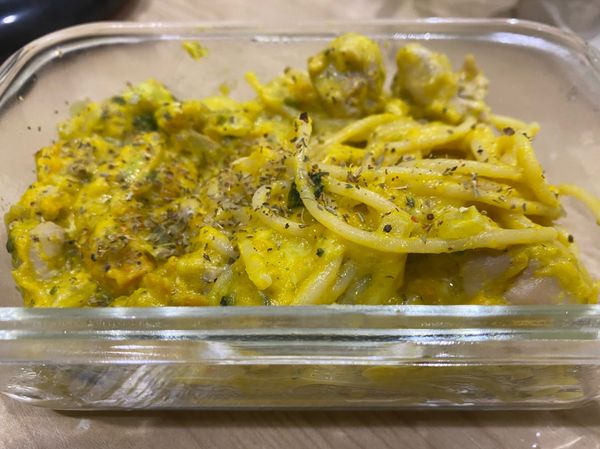 完成啦🤤🧡
我有撒一點義式香料，更棒讚！