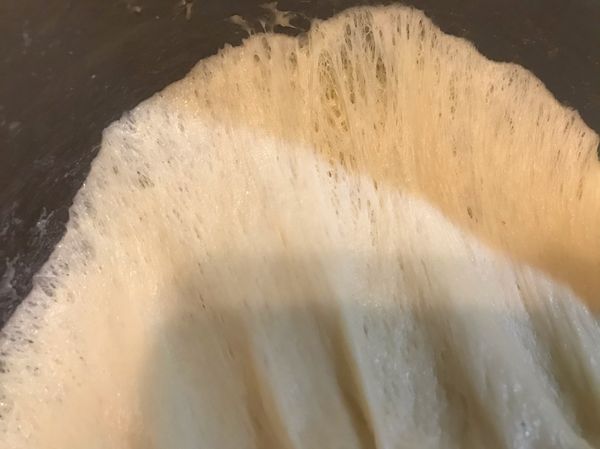 將麵糰往內播
看的到麵糰已充滿空氣感