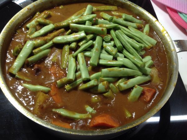 最後加上四季豆蓋鍋蓋煮5分鐘