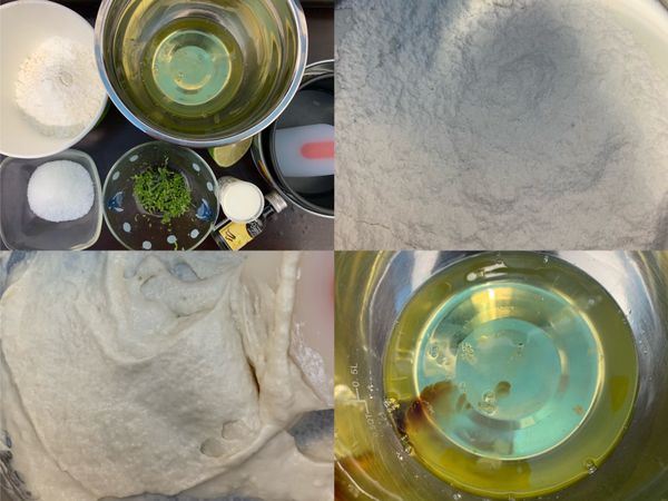 將低筋麵粉、玉米粉過篩倒入鮮奶攪拌均勻