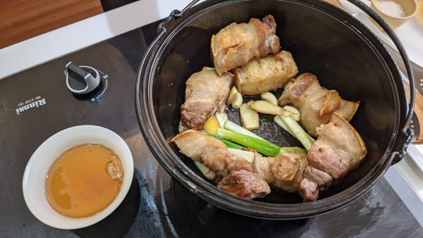 加入和蒜仁、調味料