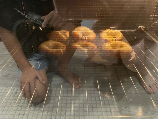 230度烤10～15分鐘
麵糊膨脹三倍大

就完成了