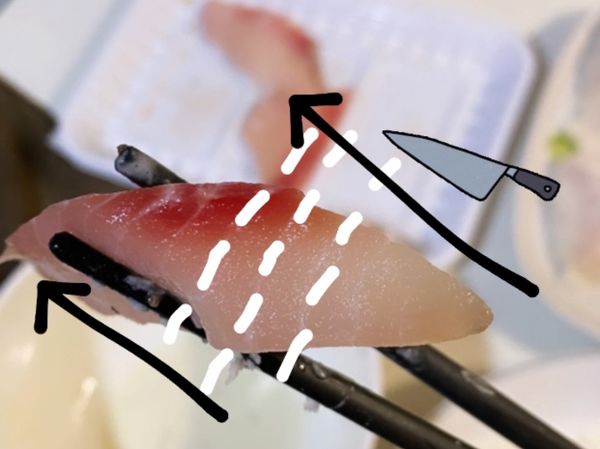 魚片反方向切片加鹽抓勻醃製