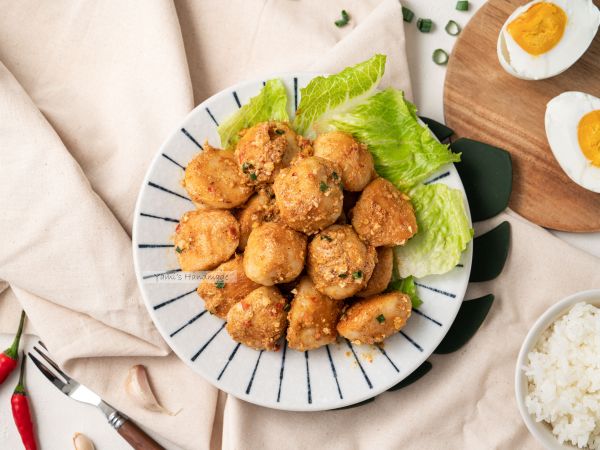 金沙花枝丸完成！