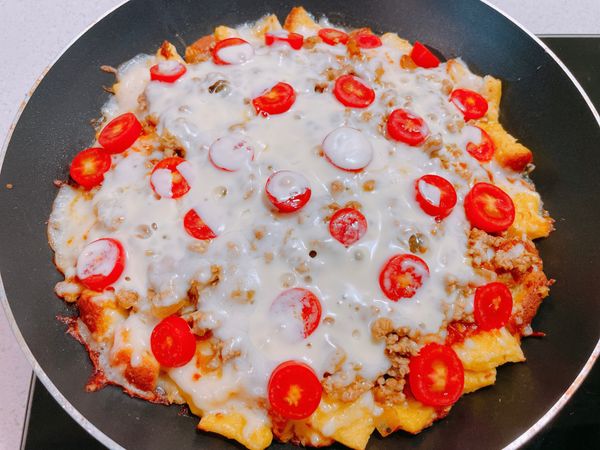 讓頂部的起司融化，完成✅