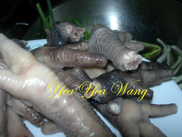 放入汆燙過的雞腳