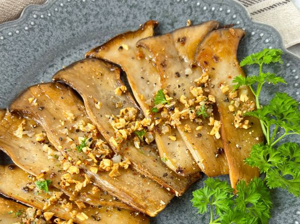 超濃郁🌱 🍃蒜香厚片杏鮑菇🌸完成了！