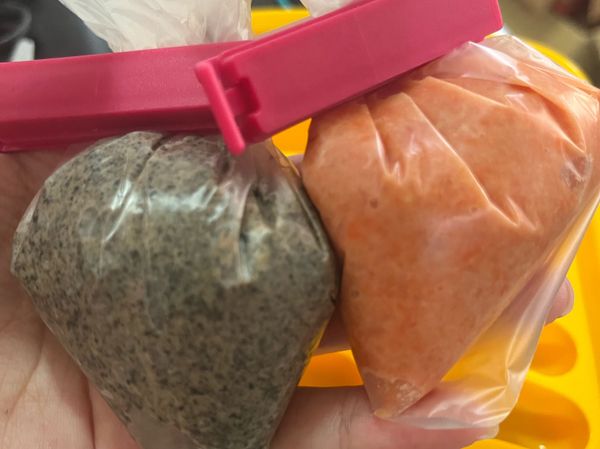 放入塑膠袋後模具抹油