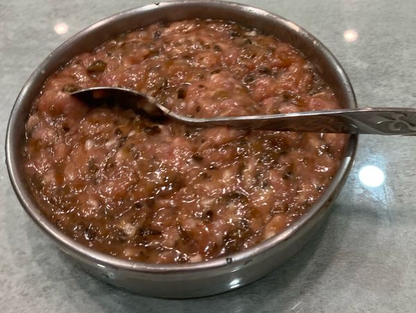 全部攪在一起加上罐頭的湯汁