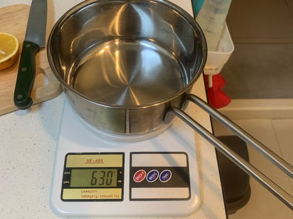鍋子先秤重紀錄。