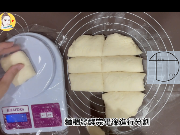 麵皮發酵完畢分糰
一顆50克