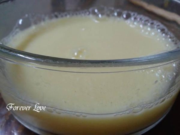 蛋漿和水比例係1:2 , 加入比蛋漿多1倍的水