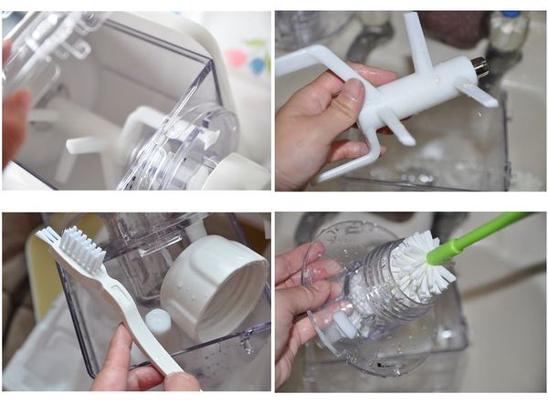 【九陽製麵機】拆洗容易，還附贈清洗專用刷超方便，先等餘留的小小麵糰自然乾燥後再處理，乾掉的麵糰很容易輕敲一下就掉落然後再清洗即可!