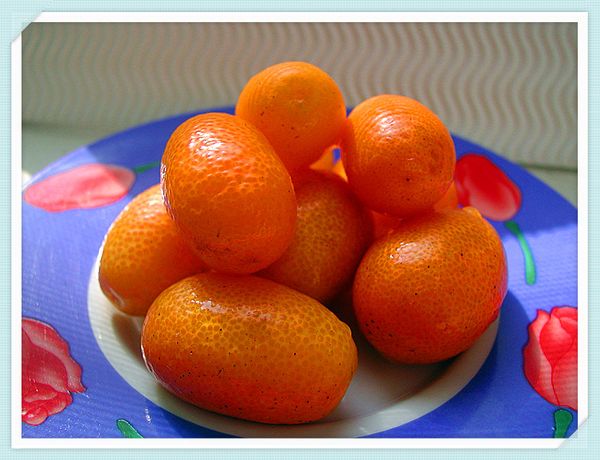 1.將金棗一顆一顆洗淨,

在蒂頭化上十字