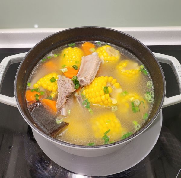 大約中火煮30～40分，灑上蔥花。