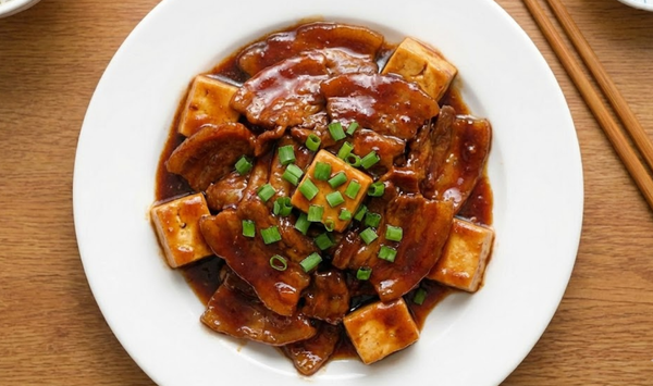 1.打開鍋蓋，轉大火。

2.一邊輕輕晃動鍋子，一邊收濃湯汁，並觀察醬汁
   變得濃稠光亮。

3.撒上蔥綠，關火，即可盛盤。