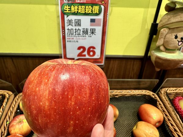 ●今天想來練習蘋果果雕，看黑白大廚學習到能吃的盤飾是廚藝展現的精神，美國華盛頓加拉蘋果色澤鮮紅，用來做盤飾美美的。
