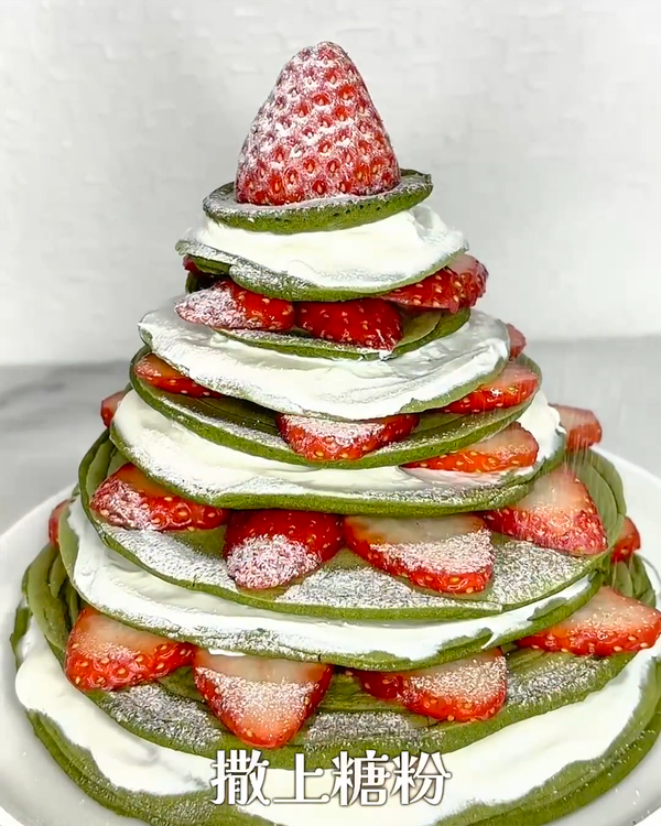 最後可以撒上糖粉會更漂亮