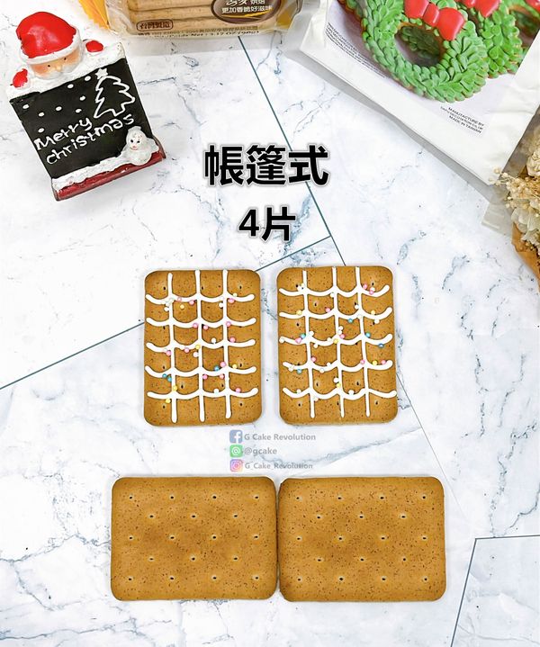 帳篷型，4片
先畫上屋頂的裝飾，撒上糖珠