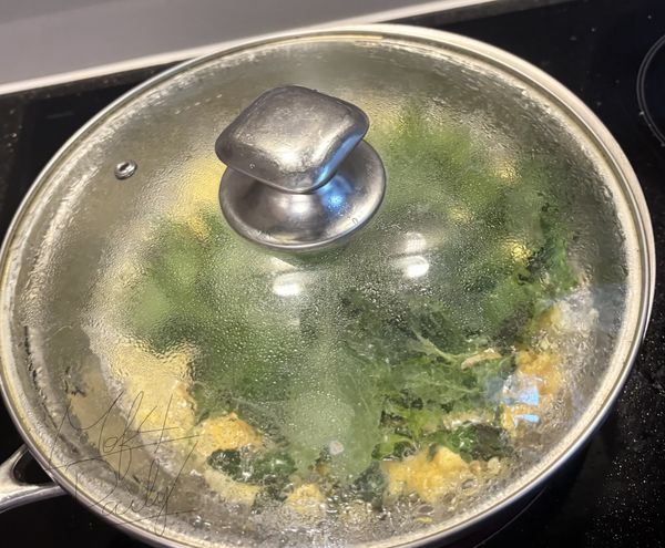 蓋上蓋子讓烘蛋底部凝固