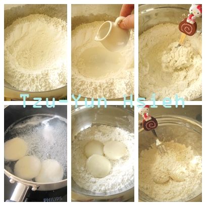 紫心地瓜與糯米糰都是一樣做法。