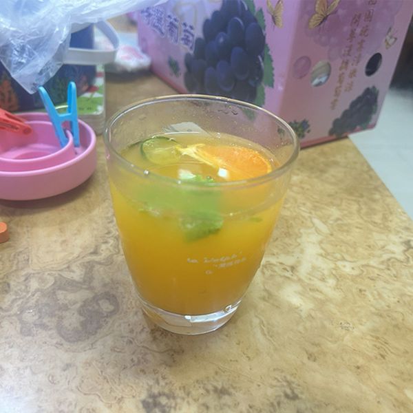 百香 橘子茶，完成。