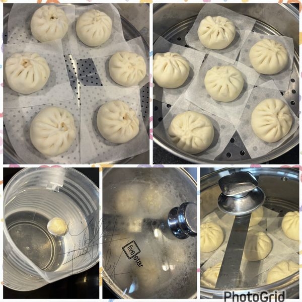 最終發酵約40-50分鐘，體積約1.4～1.6倍

判斷方式（比時間準）
• 手指輕按：
• 慢慢回彈 可蒸
• 立刻彈回 再等
• 不回 過發（易皺、暗）

浮水測試..預留一小塊麵團，放入水中、待麵糰浮起就可以去檢查包子的狀態
