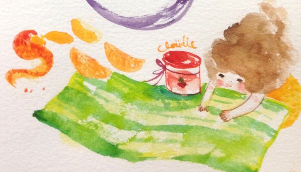 把喜歡的水果、果醬、鮮奶油準備好，餅皮一完成，就可以來漂亮裝飾一下！
tip: 我最愛草莓，可惜製作時已過季，所以使用果醬治癒甜食心靈：）