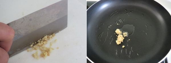 薑切末、蔥切絲