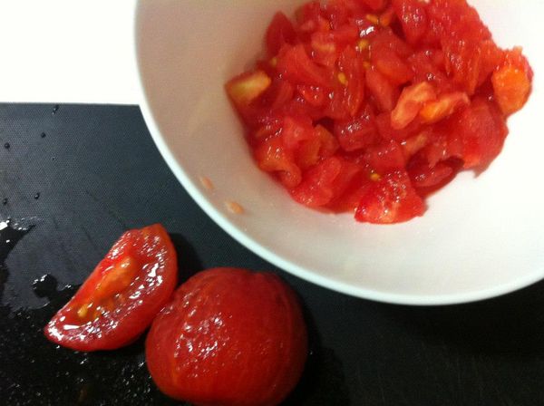 瀝乾水份，切小丁。