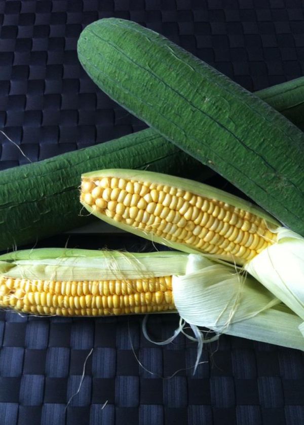 備妥長絲瓜一條, 青蔥二根. 蝦仁. 荸薺.絞肉