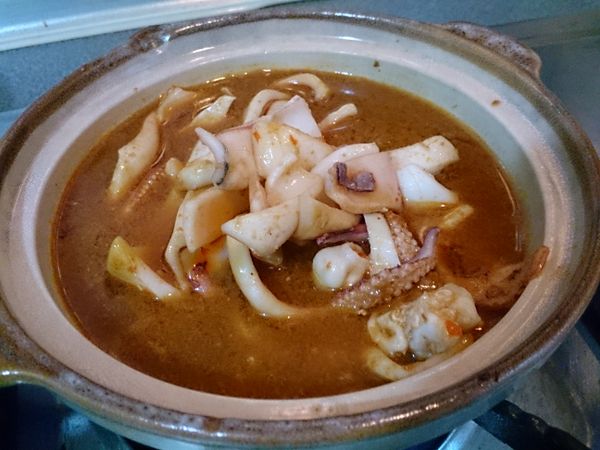 再次沸騰，加入[配菜]。