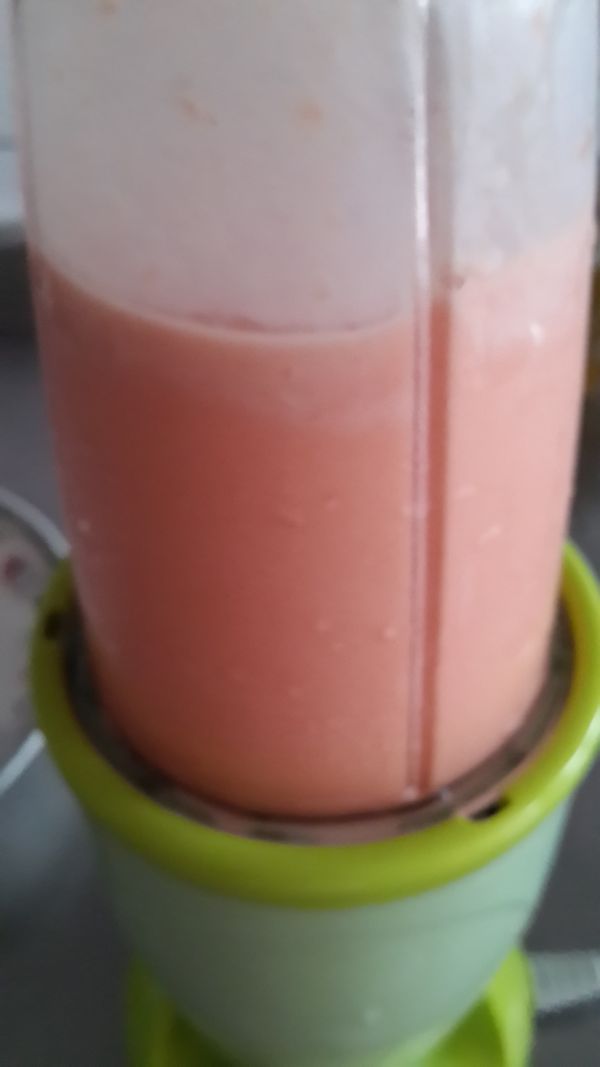 隔天與無糖優格一起放入果汁機中打勻,就是一杯冰涼冰沙喔